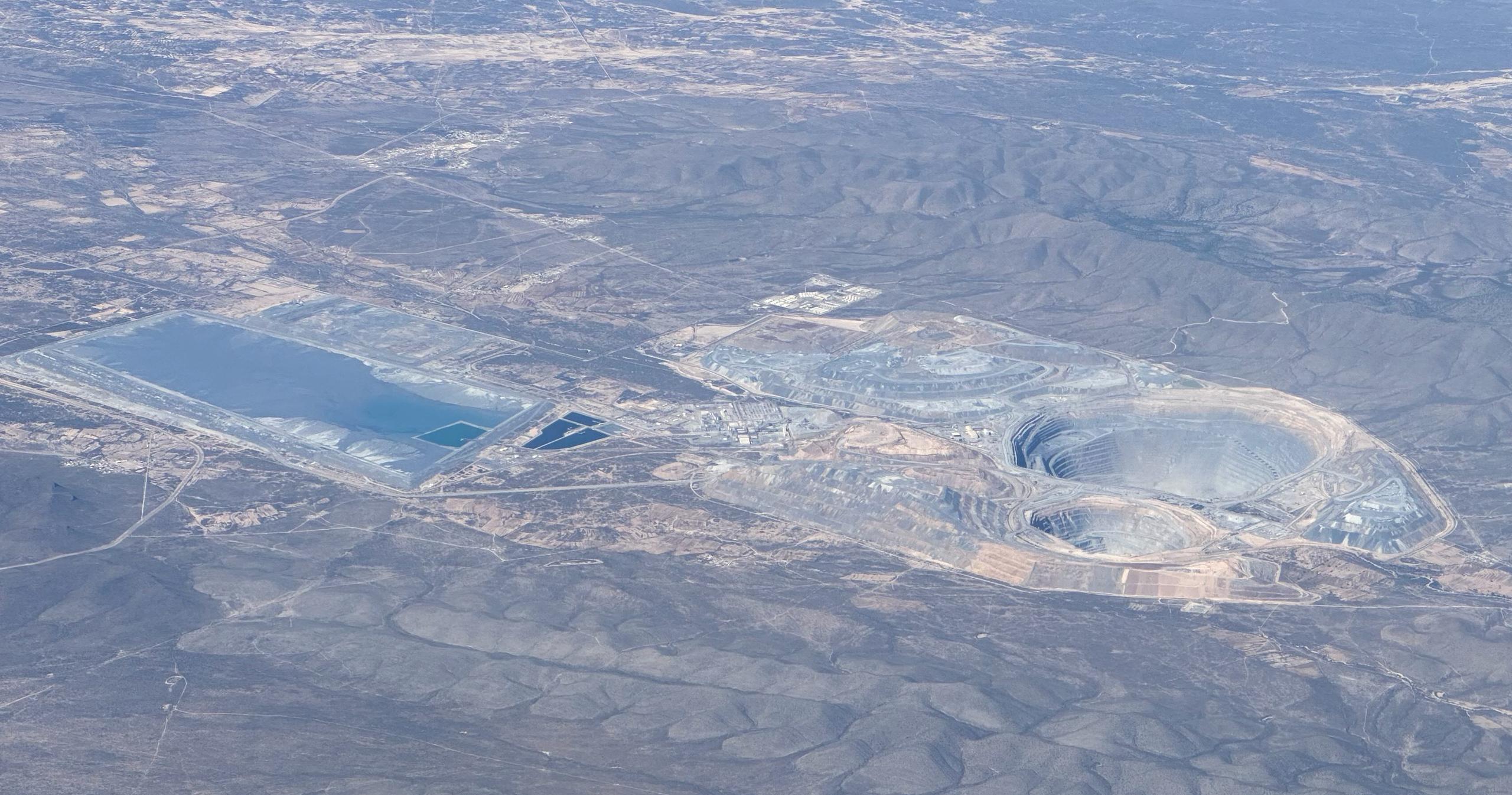 Aerial view of Peñasquito open-pit mine, Zacatecas