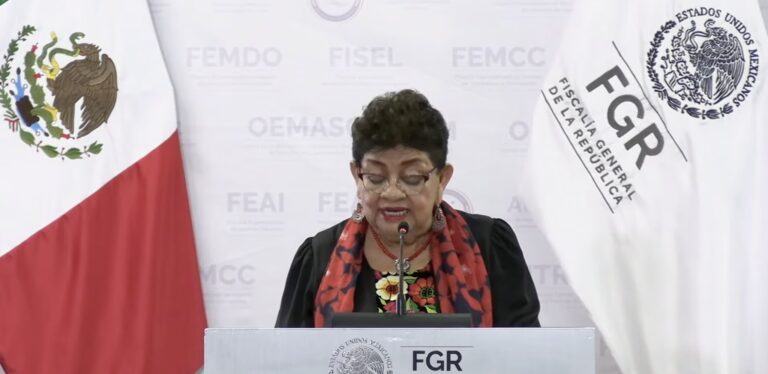 Ernestina Godoy, head of the Attorney General's Office, at a press conference.