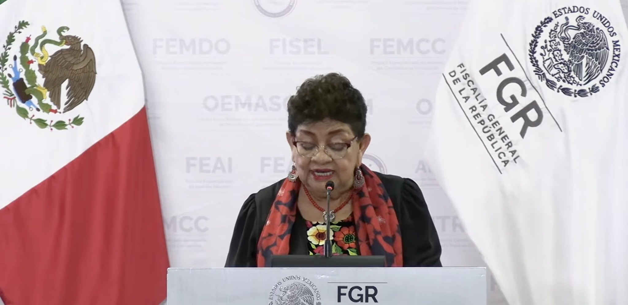 Ernestina Godoy, head of the Attorney General's Office, at a press conference.