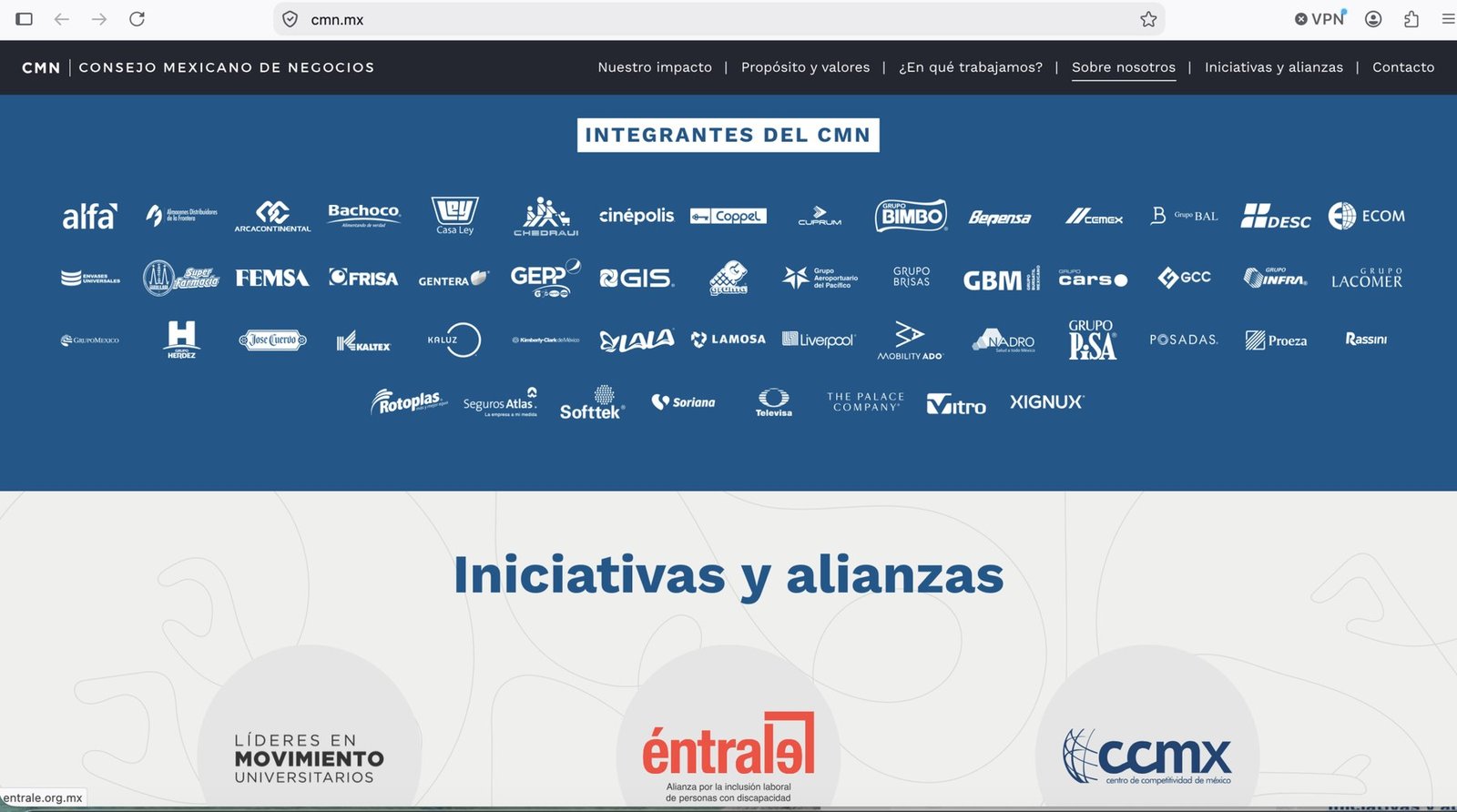 Members of the Mexican Business Council (CMN)