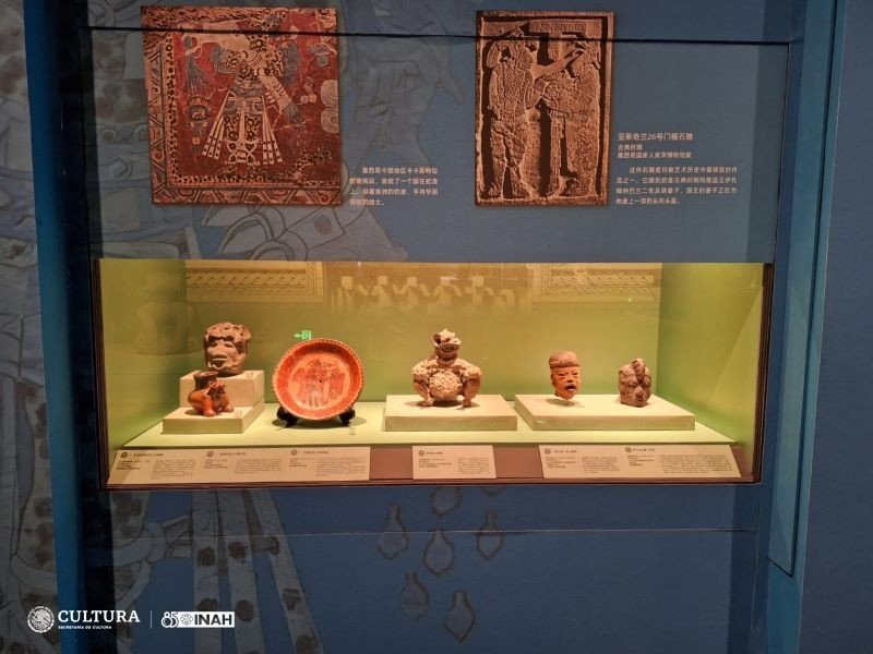 Mesoamerican sculptures on display at the exhibition in China