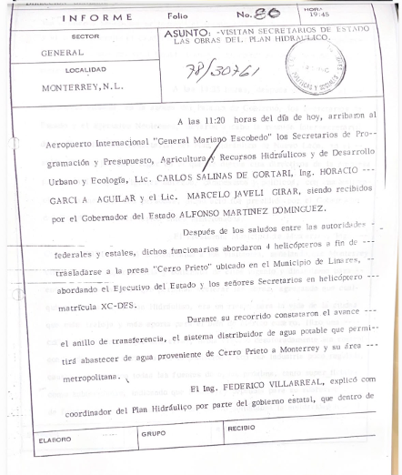 Excerpt from a DFS surveillance file held at Mexico's National Archive