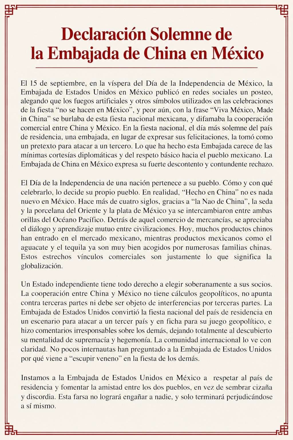 Cartoon on the US-China dispute over Mexico