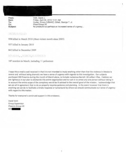 Declassified email signed by David Voth, supervisor of Phoenix Group VII