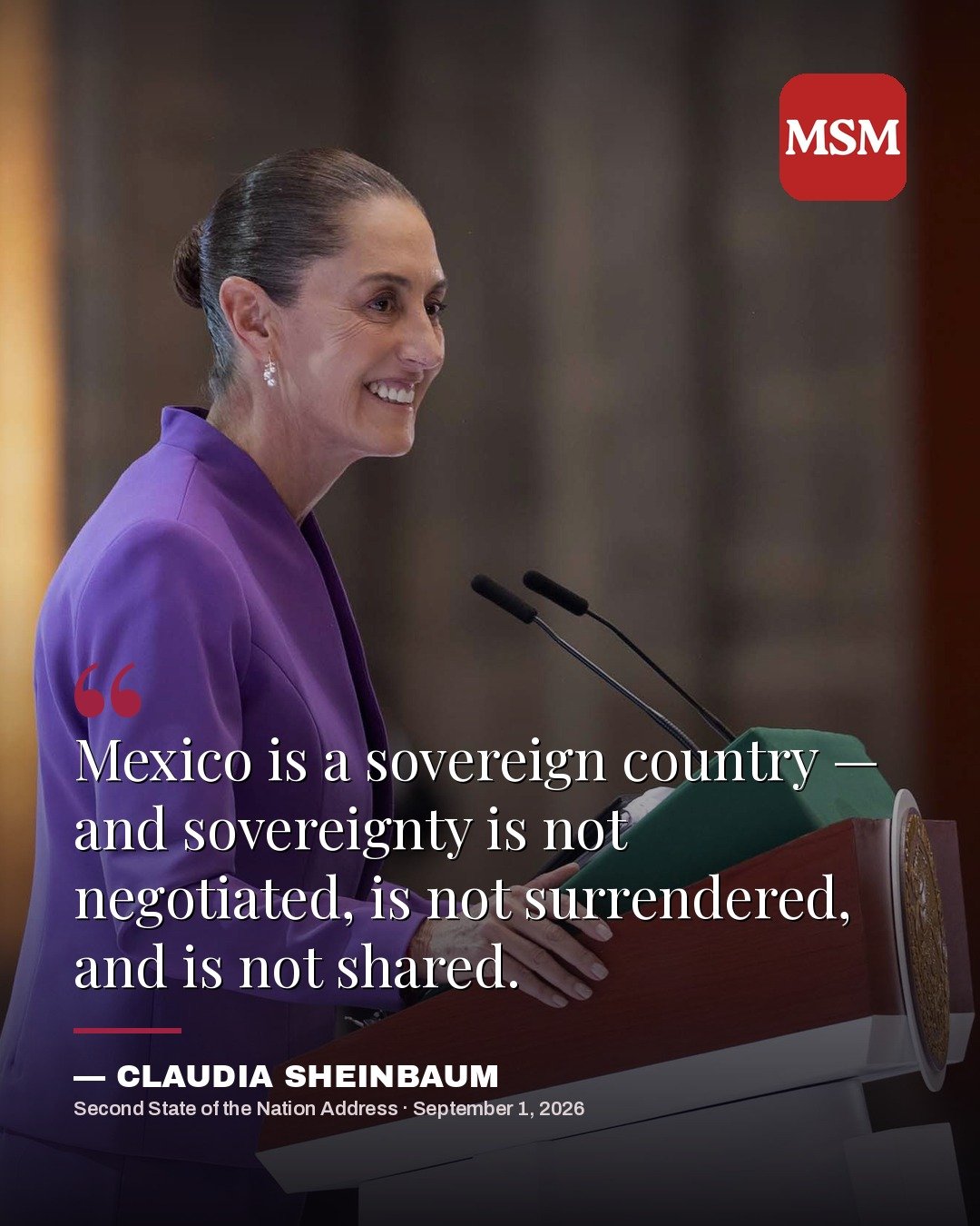 Claudia Sheinbaum — Second State of the Nation Address quote card 01