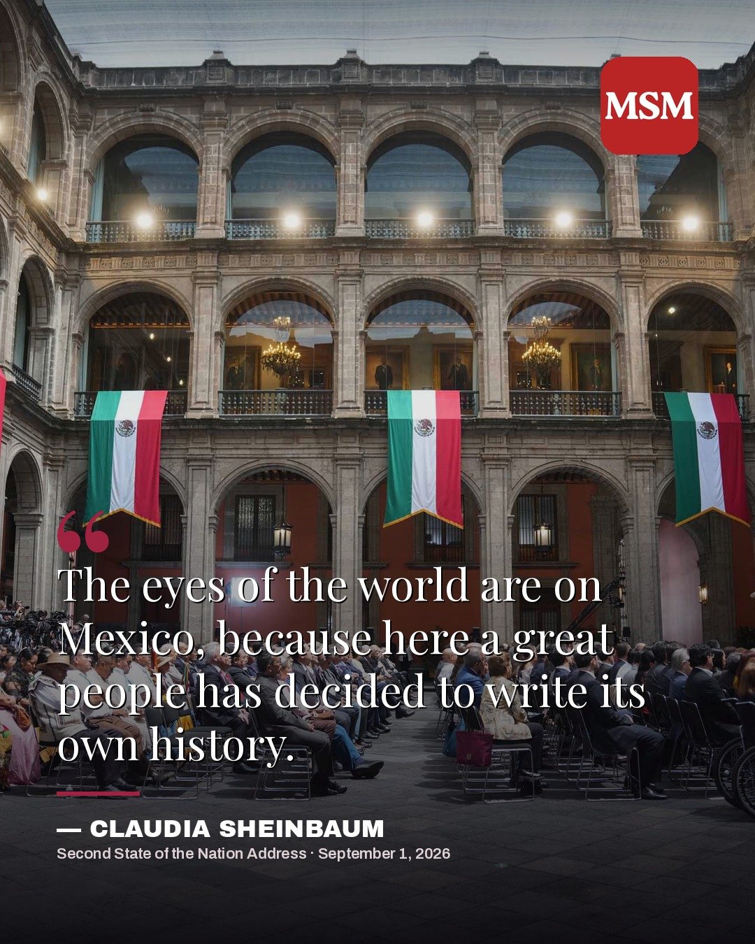 Claudia Sheinbaum — Second State of the Nation Address quote card 04