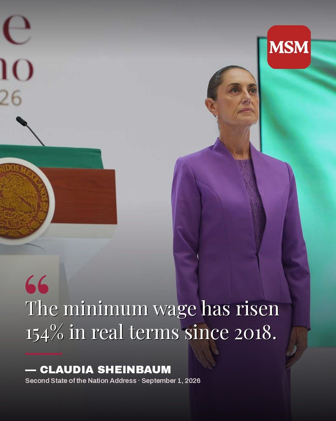 Claudia Sheinbaum — Second State of the Nation Address quote card 08