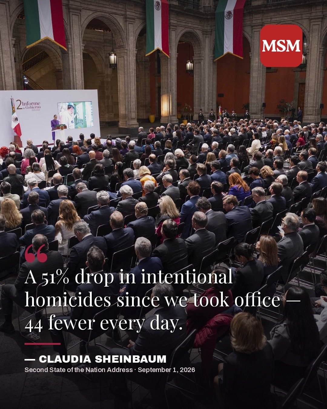 Claudia Sheinbaum — Second State of the Nation Address quote card 09