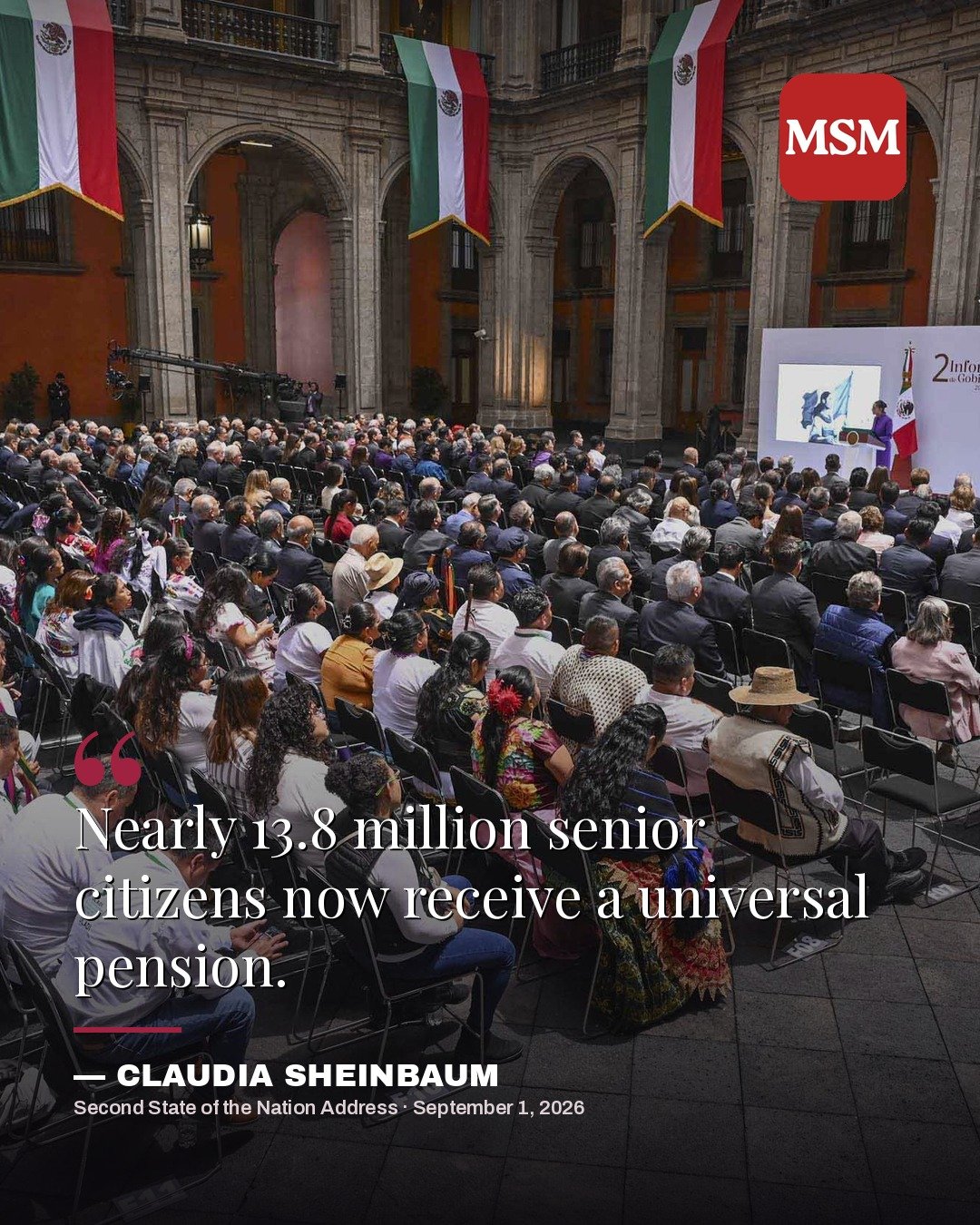 Claudia Sheinbaum — Second State of the Nation Address quote card 11