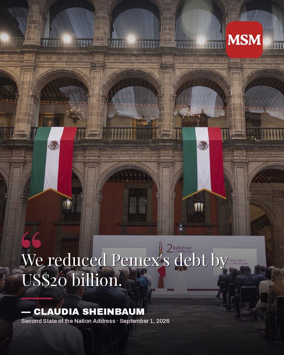Claudia Sheinbaum — Second State of the Nation Address quote card 13