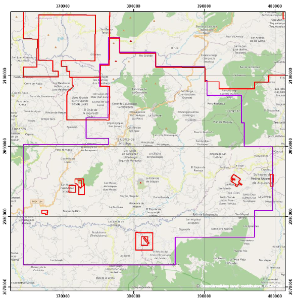 Map of the Las Granadas lot allocation