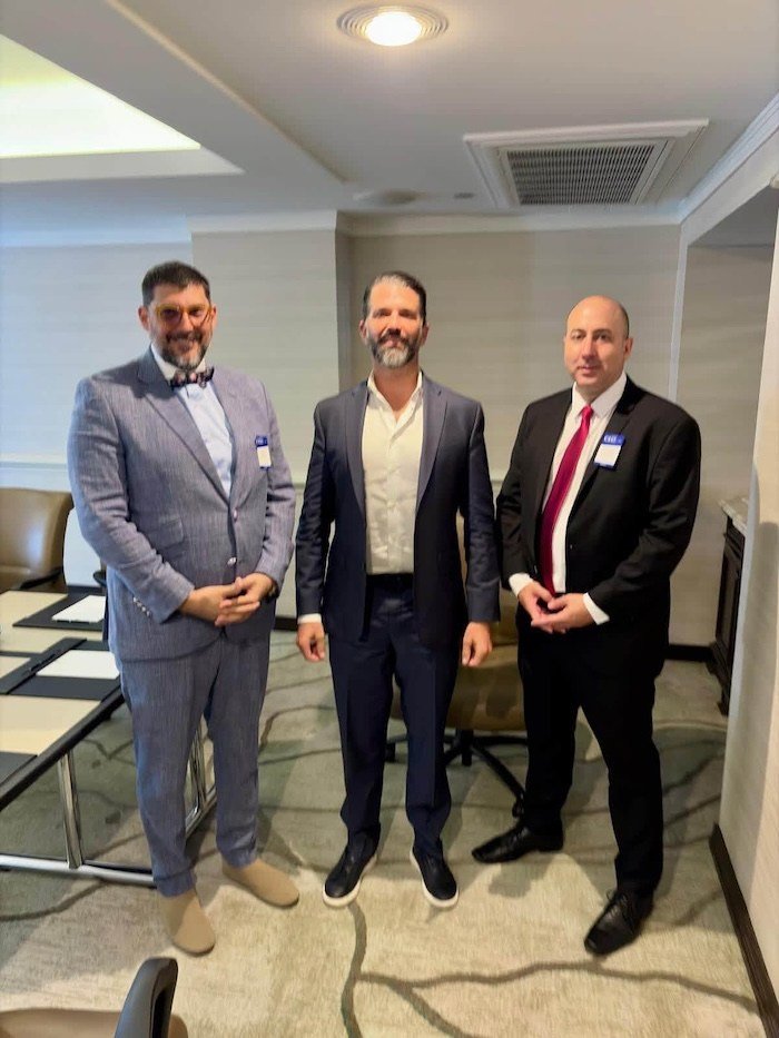 Andy Rivas, Donald Trump Jr. and Fernando Cerimedo