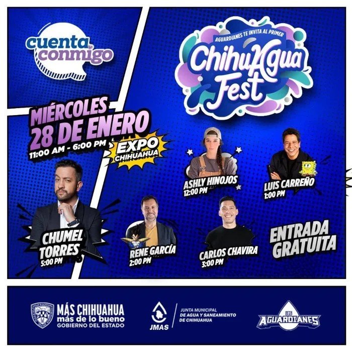 Promotional ad for ChiguAgua Fest and its special guests