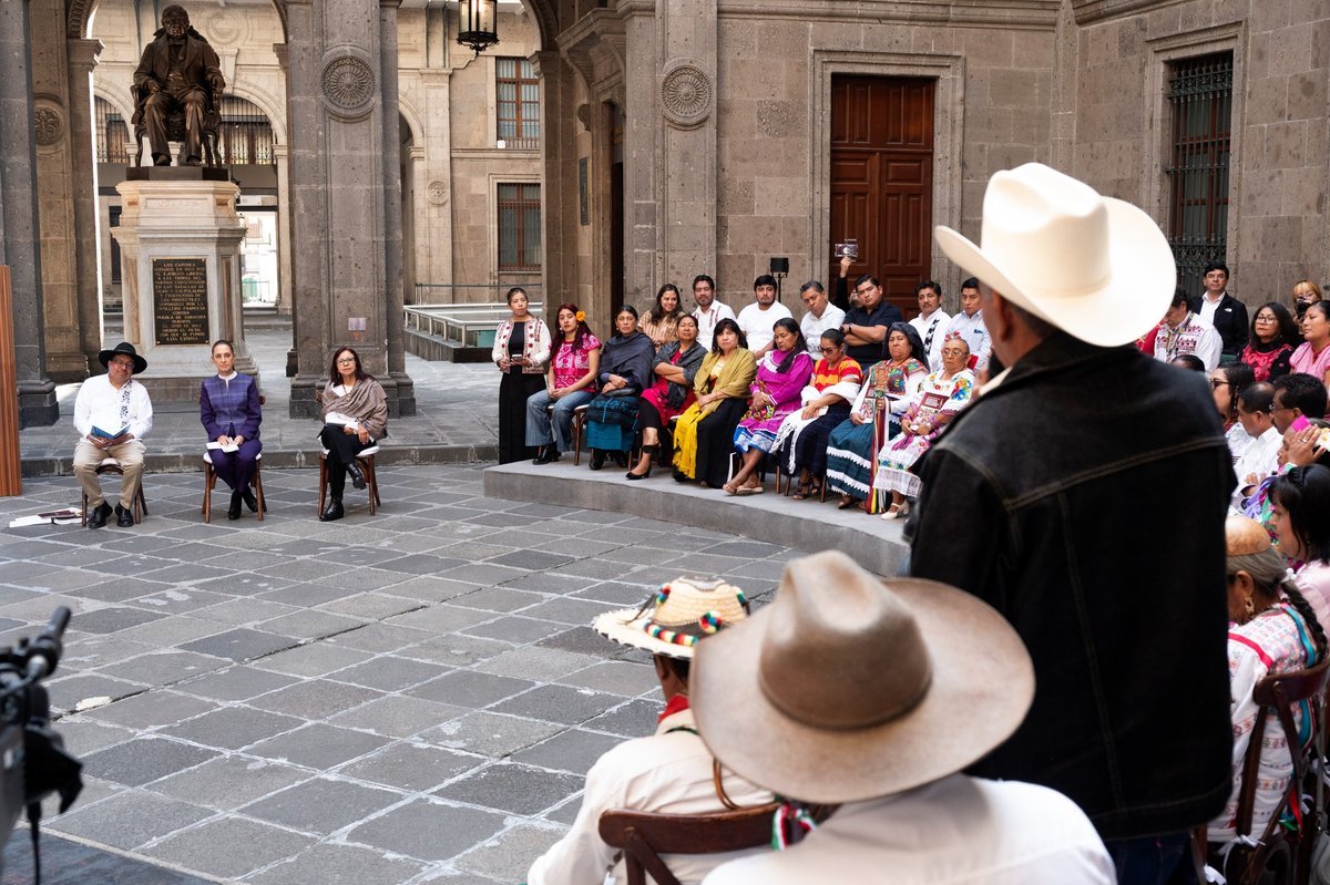 President Claudia Sheinbaum listens to representatives of Indigenous and Afro-Mexican communities