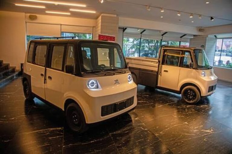 Olinia electric minivehicles on display