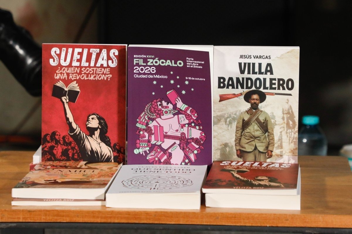 Books on display at the Zócalo International Book Fair