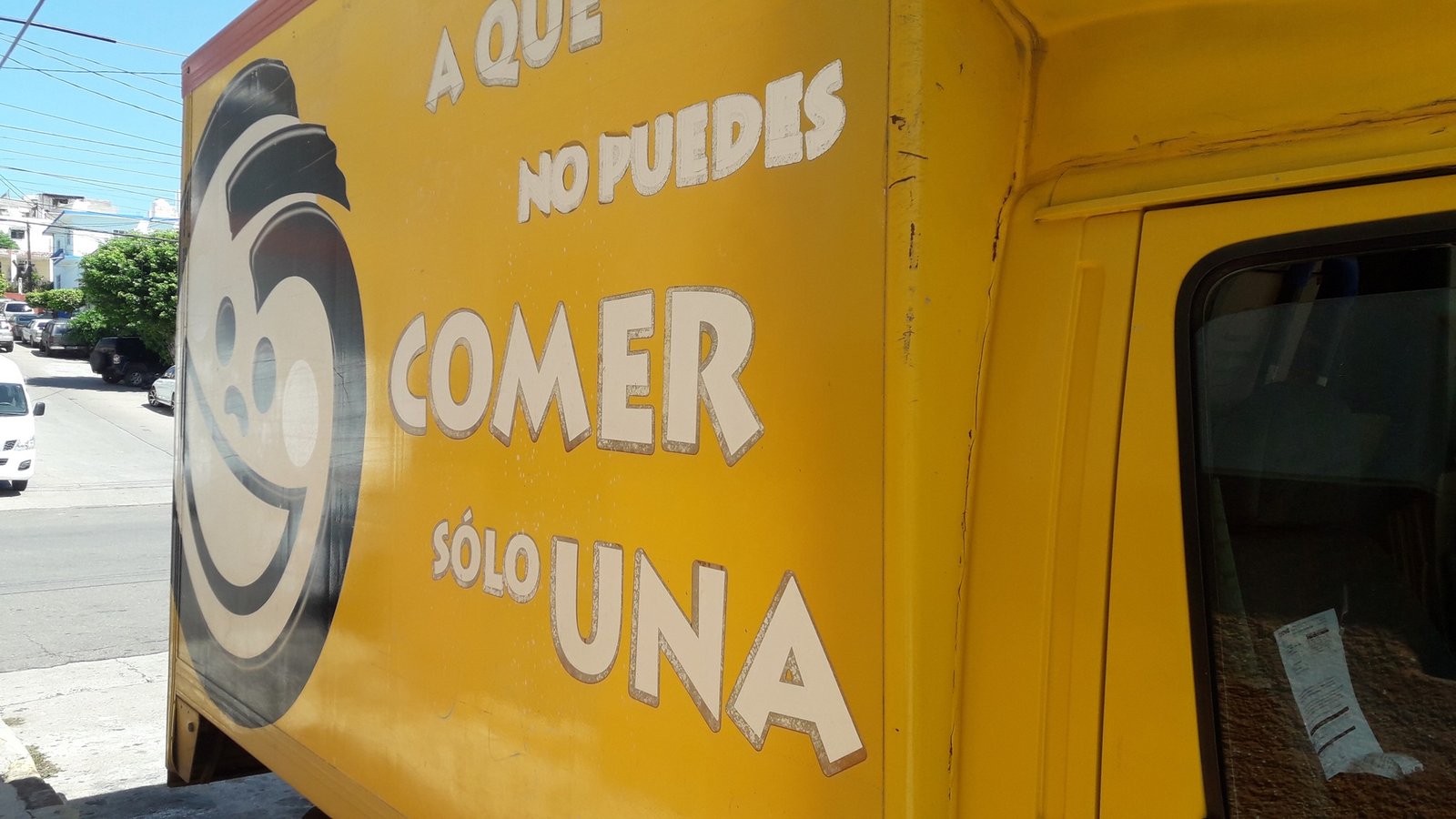 A Sabritas snack delivery truck parked on a street in Mazatlán